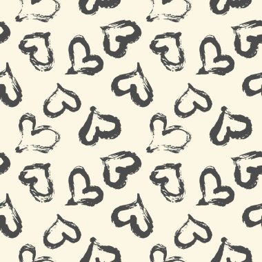 Mürekkep fırçasıyla boyanmış kusursuz kalp desenli el. Grafik tasarım elementi. Kupür defteri, Sevgililer Günü kartı, duvar kağıdı, bebek partisi, düğün davetiyesi. Klasik biçim fayanslı vektör çizimi