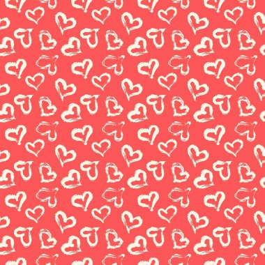 Mürekkep fırçasıyla boyanmış kusursuz kalp desenli el. Grafik tasarım elementi. Kupür defteri, Sevgililer Günü kartı, duvar kağıdı, bebek partisi, düğün davetiyesi. Klasik biçim fayanslı vektör çizimi