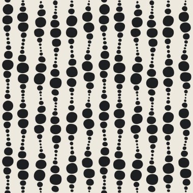 Kusursuz geometrik desen. Dalgalar ve daireler siyah beyaz. Vektör illüstrasyonu