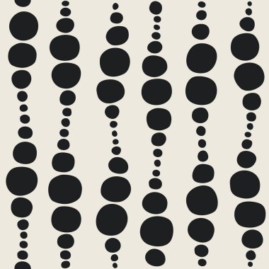 Kusursuz geometrik desen. Dalgalar ve daireler siyah beyaz. Vektör illüstrasyonu