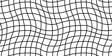 Optik illüzyon Vektörü illüstrasyonu yaratan dokuma ve çarpıtılmış dama desenli kusursuz geometrik desen