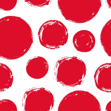 Grunge daireler ile Seamless modeli. El yuvarlak şekiller arka plan çekilmiş. Siyah beyaz fırça kontur dokusu. Geometrik grafik tasarım öğesi. Karalama defteri duvar kağıdı. Vektör çizim
