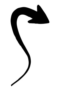 Beyaz arka planda izole mürekkep fırçası ile çizilmiş el boyaması ok. Victor illüstrasyon