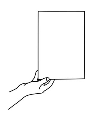 İnce çizgili A4 kağıtlı el yazısı. Belge sunuluyor, bildiri gösteriliyor, resim için şablon. Vektör illüstrasyonu beyaz arkaplanda izole edildi