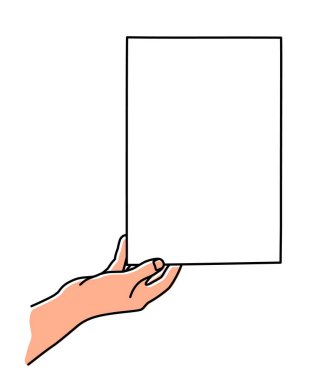 İnce çizgili A4 kağıtlı el yazısı. Belge sunuluyor, bildiri gösteriliyor, resim için şablon. Vektör illüstrasyonu beyaz arkaplanda izole edildi