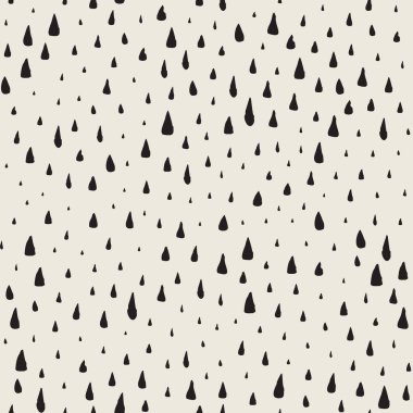El boyalı yağmur damlaları ile dikişsiz desen. Poster, sabit, kumaş, not defteri, bebek duş kartı, düğün davetiyesi için grafik tasarım elemanı. Grunge fırça kontur dokusu. Vektör çizimi