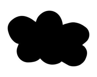 Fırçayla boyanmış bulut eli. Doodle bulut simgesi beyaz arkaplanda izole edildi. Vektör illüstrasyonu