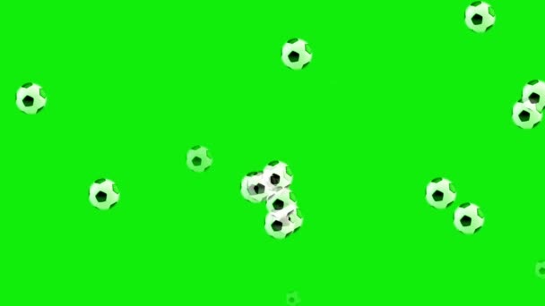 Yeşil Ekranda Canlandırılmış Futbol Topu Element Şablon Işi Web Afiş — Stok video