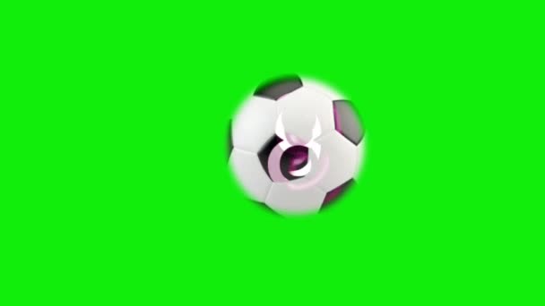 Подсчет Номера Графика Движения Футбольным Мячом Номер Зеленым Фоном Экрана — стоковое видео