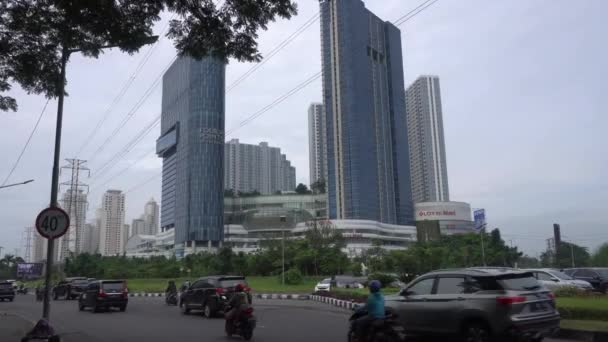 Сурабая Східна Ява Індонезія Лютий 2023 Очкова Готельна Вежа Вулиці — стокове відео
