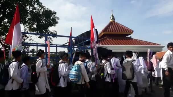 Surabaya East Java Indonesia February 2023 Elementary School Children Parade — Vídeos de Stock