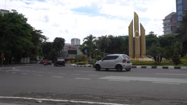 Surabaya East Java Indonesia February 2023 Traffic Bambu Runcing Sharp — Wideo stockowe