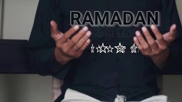 Colorful Gradient Animated Letter Word Eid Fitr Mubarak Islamic Symbol — Video Stock