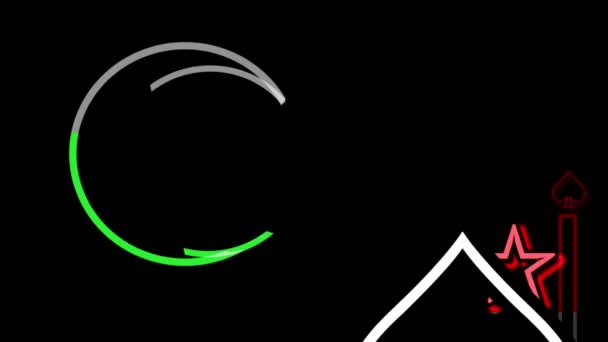 Цветной Градиент Анимационная Иллюстрация Исламский Символ Полумесяц Звезды Фоне Черного — стоковое видео