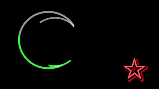 Colorful Gradient Animated Illustration Islamic Symbol Crescent Moon Stars Black — Stock video