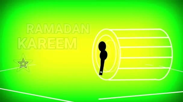 Барвистий Градієнт Анімоване Літерне Слово Eid Fitr Ісламським Символом Півмісяць — стокове відео