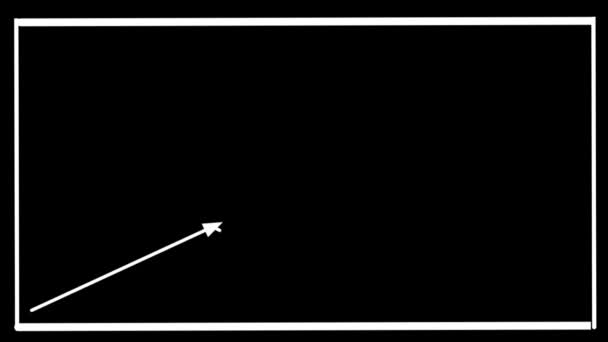 Графічна Штрихова Діаграма Стрілкою Збільшується Словом Цільової Літери — стокове відео