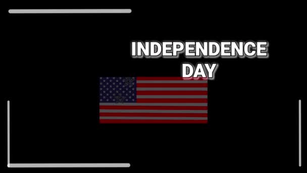 Illustratie Van Usa Onafhankelijkheidsdag Met Amerikaanse Vlag Flikkerende Sterren — Stockvideo