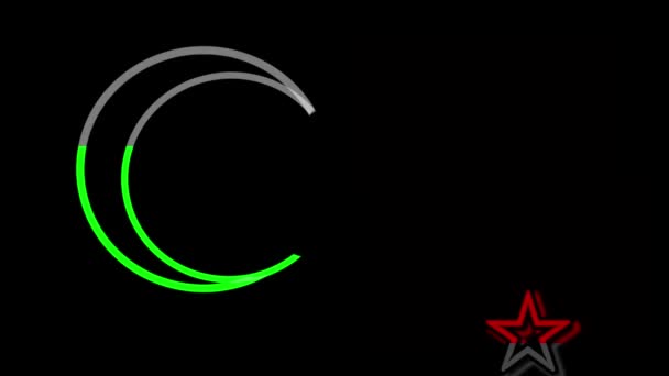 Colorful Gradient Animated Illustration Islamic Symbol Crescent Moon Stars Black — Vídeos de Stock
