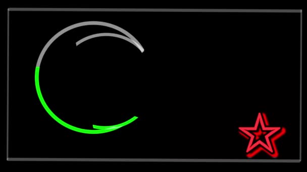 Kleurrijk Verloop Animatie Illustratie Islamitisch Symbool Halve Maan Sterren Zwart — Stockvideo