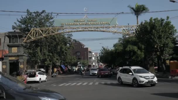 Traffic Ampel Street Surabaya Indonesia — Vídeo de Stock