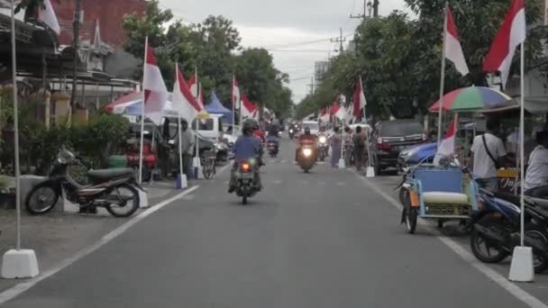 Indonézia Függetlenség Napja Street Footage Surabaya Kelet Jáva Indonézia 2022 — Stock videók