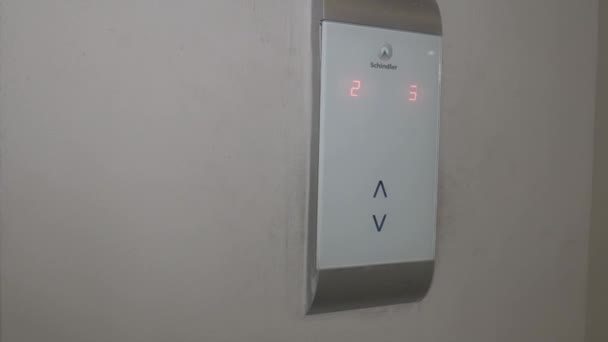 Tela Sensível Toque Botão Elevador Khas Hotel Surabaya Java Oriental — Vídeo de Stock