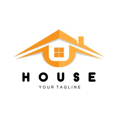 Ev Tasarımı Logosu, İnşaat Logosu, Emlak ve İnşaat Şirketi Simgesi