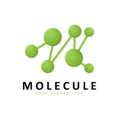 Nöron Logosu, Molekül Logosu Tasarımı, Vektör ve Şablon İllüstrasyonu