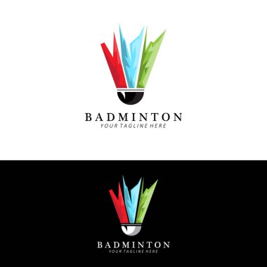 Badminton logo tasarımı, atletizm yarışmaları için vektör simgesi