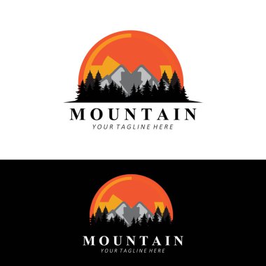 Mountain Logo Design, Vector Place For Nature Lovers Hiker