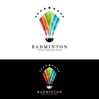 Badminton logo tasarımı, atletizm yarışmaları için vektör simgesi