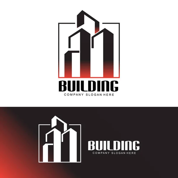Startseite Design Logo Building Logo Immobilien Und Bauunternehmen Icon — Stockvektor