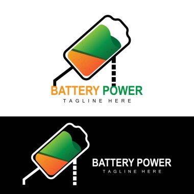Battery Logo Design, Technology Charging Illustration, Company Brand Vector