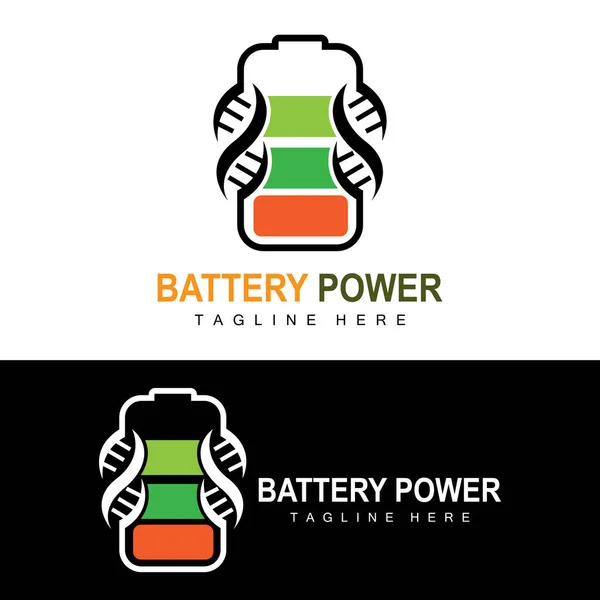 Battery Logo Design Technology Charging Illustration Company Brand Vector — Stockvector