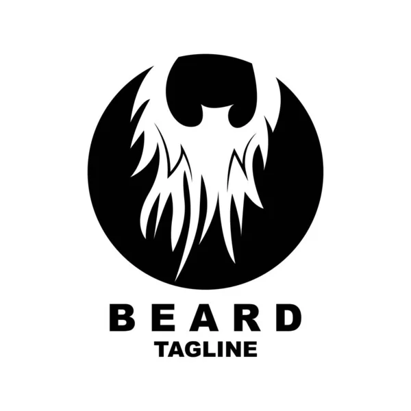 髭のロゴデザイン 男性のルックヘアベクトル メンズバーバーショップスタイルのデザイン — ストックベクタ