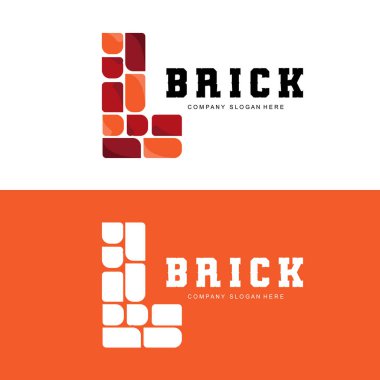Bricks Logo Design, Material Stone Illustration Vector, Building Construction Icon