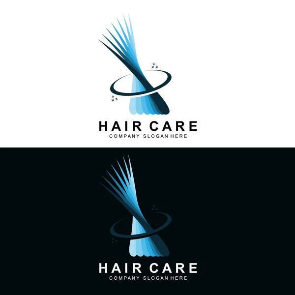 Hair Care Logo Scalp Layer Design Health Salon Brand Illustration — Stock Vector