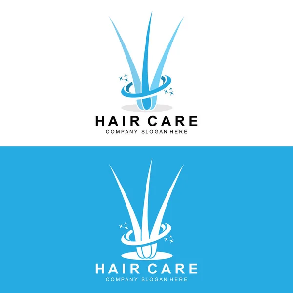 stock vector Hair Care Logo, Scalp Layer Design, Health Salon Brand Illustration