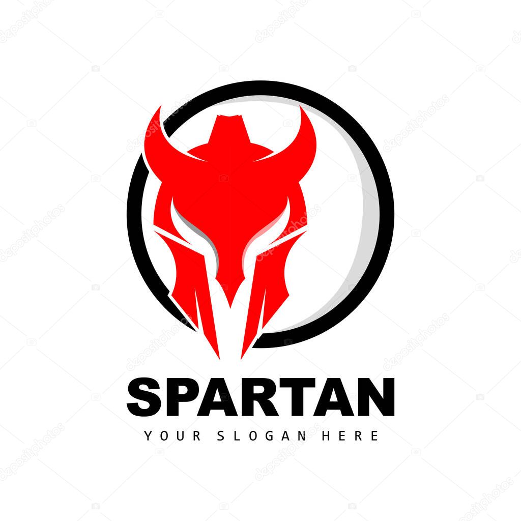 Spartan Logo,Vector Viking, Barbarian, War Helmet Design, Product Brand Illustration