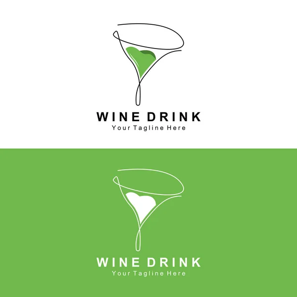 Дизайн Логотипа Напитка Иллюстрация Стекла Бутылка Алкогольного Напитка Вектор Продукта — стоковый вектор