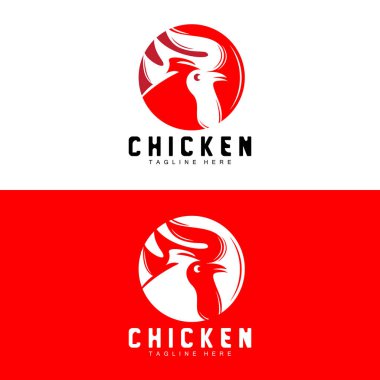 Izgara Tavuk Barbekü Logosu Tasarımı, Tavuk Kafası Vektörü, Şirket Markası