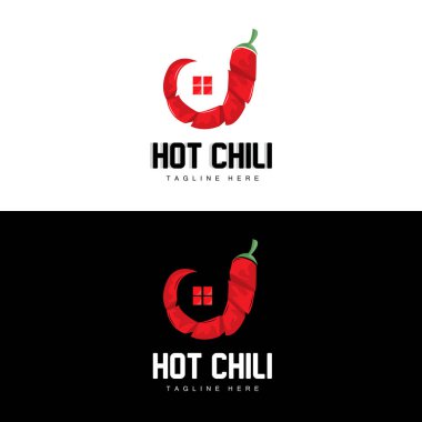 Red Chili Logosu, Hot Chili Peppers Vektörü, Chili Garden House Illustration, Company Brand Illustration