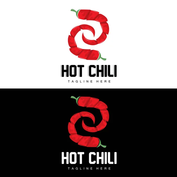 Red Chili Logosu Hot Chili Peppers Vektörü Chili Garden House — Stok Vektör