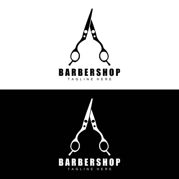 Makas Logosu Tasarımı Berber Dükkanı Tıraş Edici Bebek Dükkanı Makas — Stok Vektör