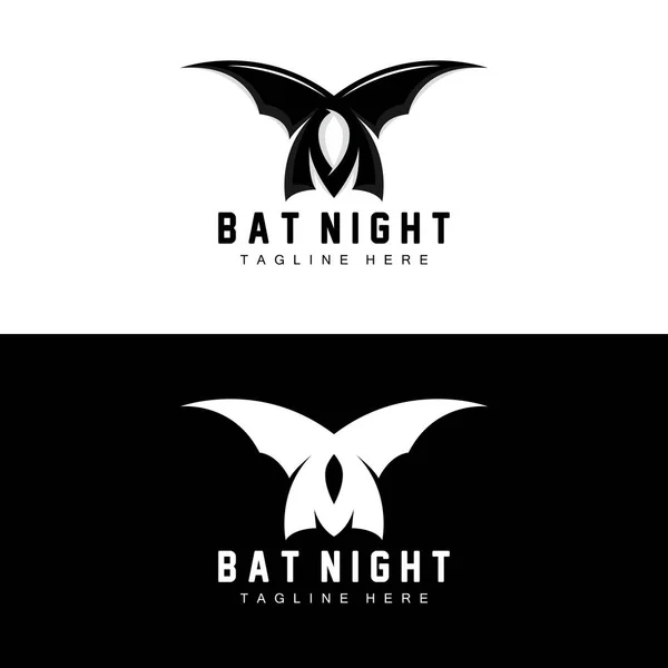 蝙蝠标志 夜间飞行动物图标 公司病媒 万圣节模板 — 图库矢量图片