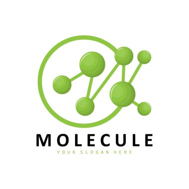 Nöron Logosu, Molekül Logosu Tasarımı, Vektör ve Şablon İllüstrasyonu