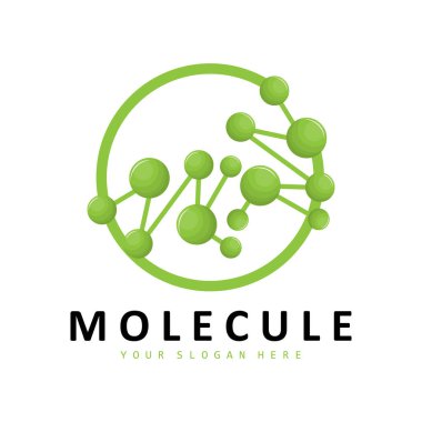 Nöron Logosu, Molekül Logosu Tasarımı, Vektör ve Şablon İllüstrasyonu
