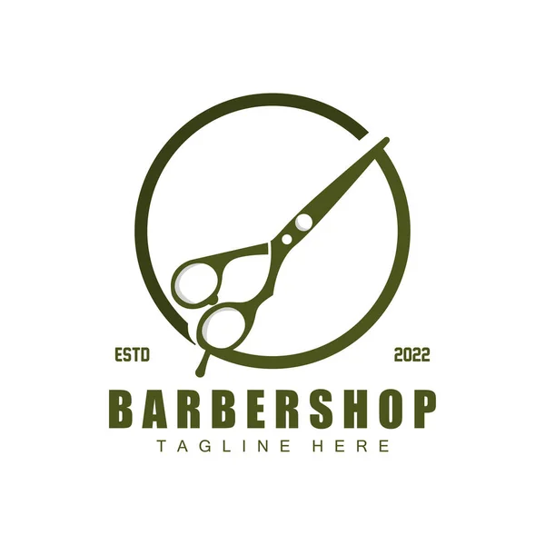 Schere Logo Design Barbershop Rasierapparat Vector Babershop Schere Brand Illustration — Stockvektor