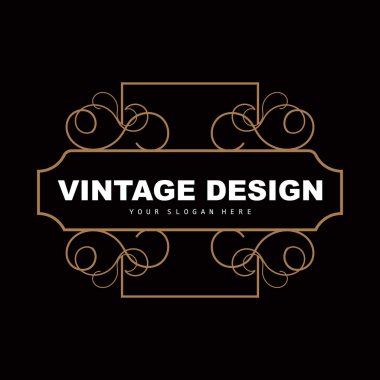 Retro Vintage Tasarım, Minimalist Minimalist Vektör Süsleme Logosu, Mandala ve Batik Tarzı, Ürün İllüstrasyonu, Davetiye, Banner, Moda